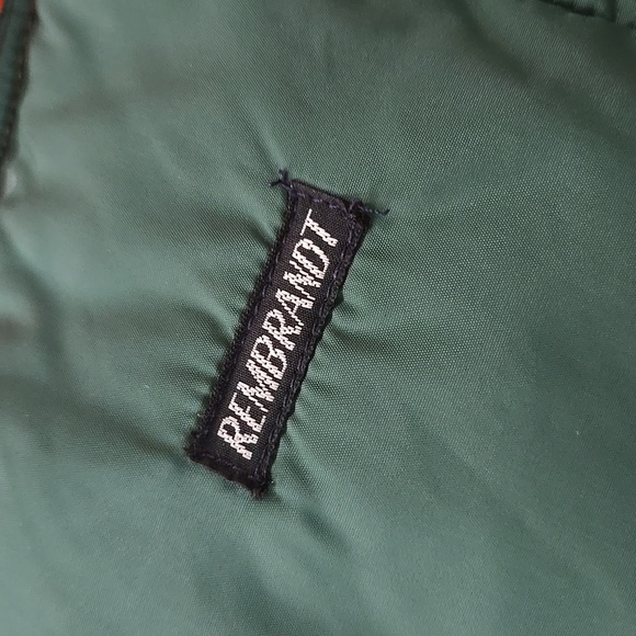 Vintage Hunter Orange Down Vest Puffer Vest Puffy Hunting Green Western Cowboy - Picture 11 of 16